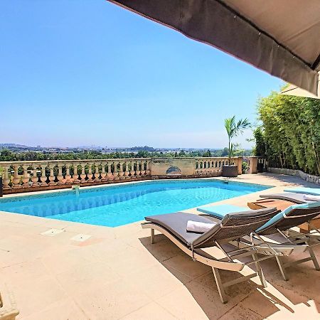 3 Bedrooms Villa Near Cannes - Pool & Jacuzzi - Sea View Манделю-ла-Напул Екстериор снимка