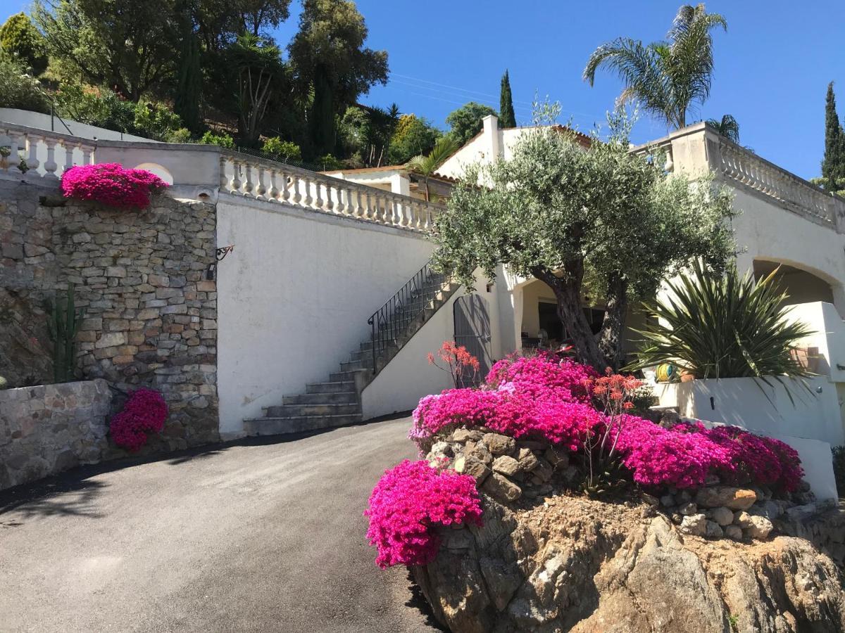 3 Bedrooms Villa Near Cannes - Pool & Jacuzzi - Sea View Манделю-ла-Напул Екстериор снимка
