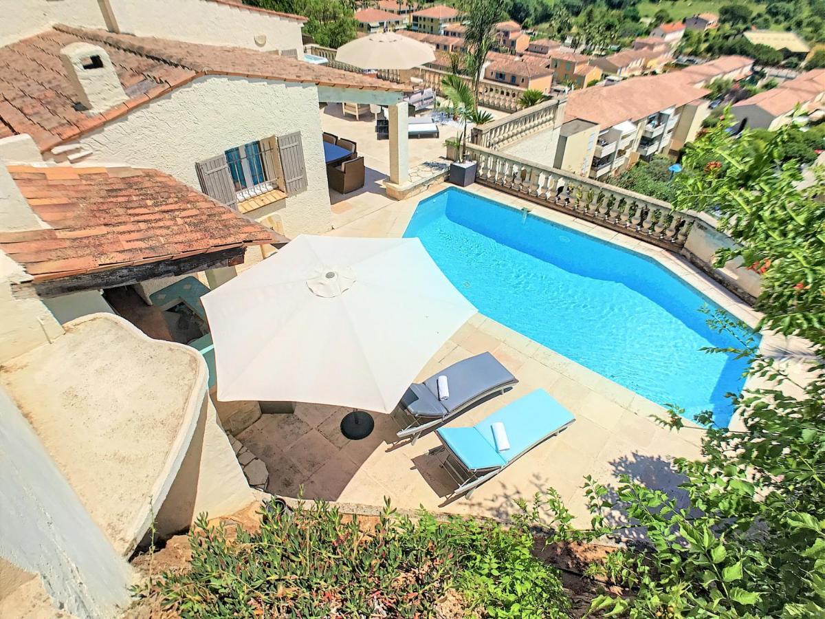 3 Bedrooms Villa Near Cannes - Pool & Jacuzzi - Sea View Манделю-ла-Напул Екстериор снимка